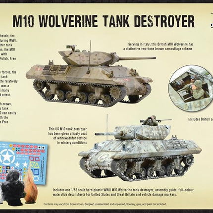 Bolt Action M10 Wolverine Tank Destroyer 1:56 WWII Military Wargaming Plastic Model Kit