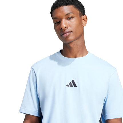 Adidas Mens Essentials Single Jersey 3-Stripes T-Shirt, Blue/Black, XX-S