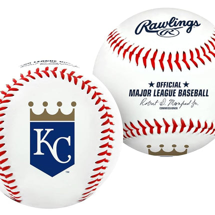 Rawlings MLB Kansas City Royals Team Logo Baseball, Official, White
