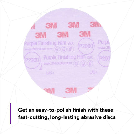3M 30666-50PK Hookit 6" Purple Finishing Film Disc, (Pack of 50)