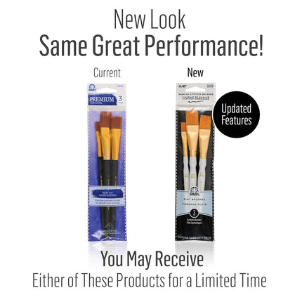 FolkArt, Gold Taklon Brush Set, 50559, Brown, 3 Piece Set
