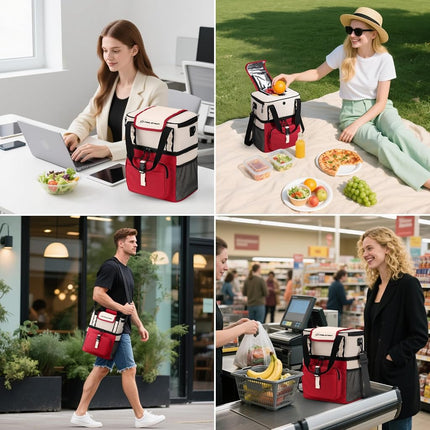 Maelstrom Fiambrera para Mujer, Bolsa de Almuerzo Aislada de 20L para Hombre, Bolsa Térmica de Doble Cubierta a Prueba de Fugas, Nevera Portátil Blanda con Tapa Abatible de Acceso Rápido