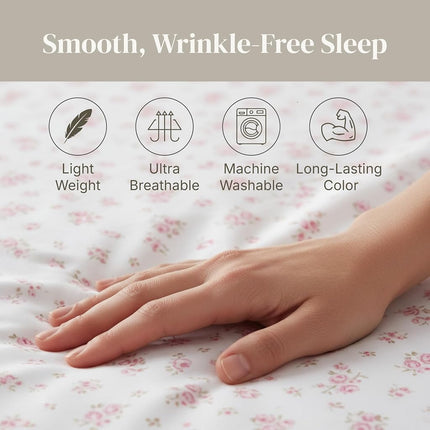 Modern Threads Silky Soft Microfiber and Wrinkle Free Sheets - Luxurious Microfiber Bed Sheets Includes Flat Sheet, Fitted Sheet with Deep Pockets, & Pillowcases Ivory, Queen