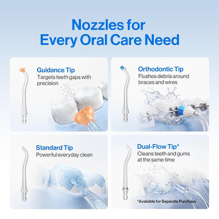 usmile C10 Portable Water Flosser – Travel-Friendly, 95-Day Battery, 4 Modes, 360° Nozzle, 180ml Tank, IPX7 Waterproof, Dentist-Recommended for Braces, Implants & Sensitive Gums (White)