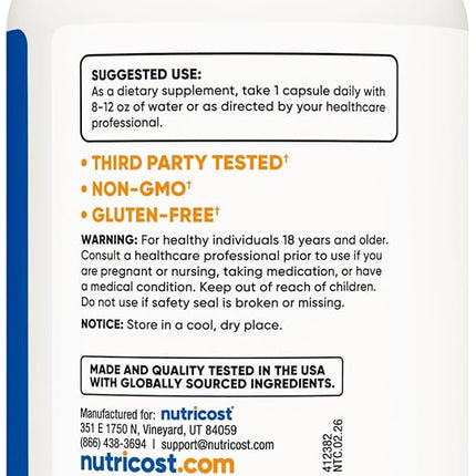 Nutricost L-Tryptophan 500Mg, 120 Capsules