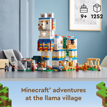 LEGO Minecraft La Aldea Llama - Casa de Granja, Set de Construcción de Juguete 21188, Idea de Regalo Minecraft para Niños y Niñas de 9+ Años, Crea una Aldea Minecraft con 6 Edificios Personalizables y Minifiguras