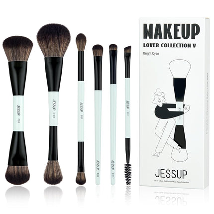 Jessup Makeup Brush Set 6pcs Double Sided Makeup B