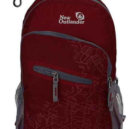 Outlander 20L/33L - Mochila de senderismo de viaje plegable, ligera y más duradera (rojo oscuro, 20L)