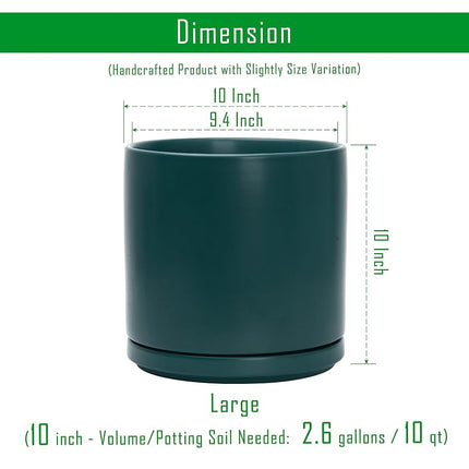 D'vine Dev 10 Inch Ceramic Planter Pot, Teal, 94-O-E-9
