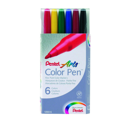 Pentel Colour Pen 6er-Set sortiert 0,6 mm