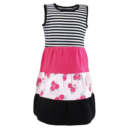 Hudson Baby Robes en coton pour bébés filles, Roses noires roses, 6 ans