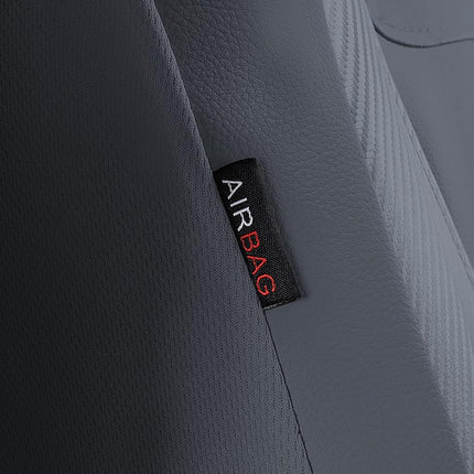 Universal Car Seat Covers for Car Auto SUV Full Set Airbag Compatible Carbon Fiber Leather Rear Split 40/60 50/50 60/40 Elegant (Grey, Low Back - Full Set)