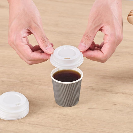 Restaurantware-SOLO TAPAS: Tapas compostables para vasos de café Basic Nature, 500 tapas desechables para vasos de bebidas calientes - Vasos vendidos por separado, se adapta a vasos de 4 onzas, tapas de vasos de plástico PLA blancas, certificado BPI