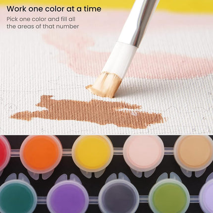Arteza Paint by Number for Adults, 12x16 Inches, 21 Pieces, Hot-Air Balloon Paint by Numbers Kit, Comes with 1 Canvas Panel, 12 Acrylic Paint Pots, 5 Paintbrushes, Art Supplies for Home & Office Decor