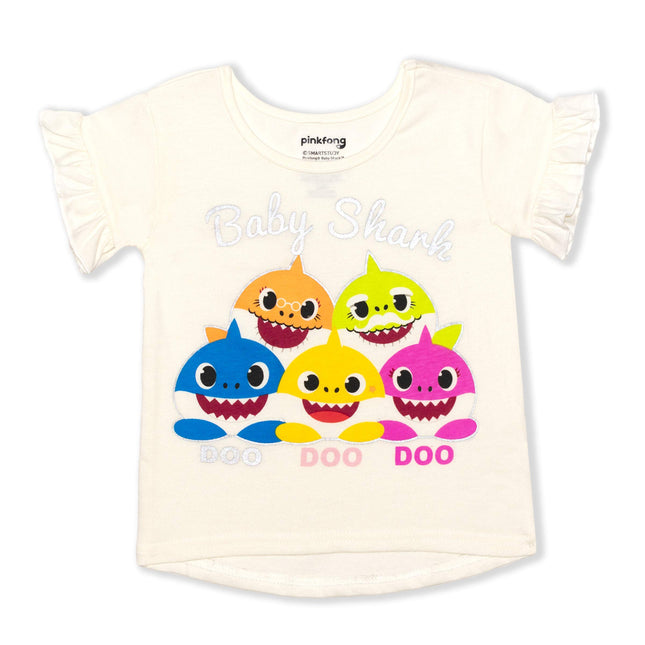 Ensemble 3 pièces Nickelodeon pour fille - T-shirts et leggings Baby Shark, Rose/Blanc, Taille 18M