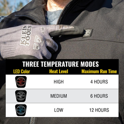 KLEIN TOOLS 60955 Heated Safety Vests, Black, 11