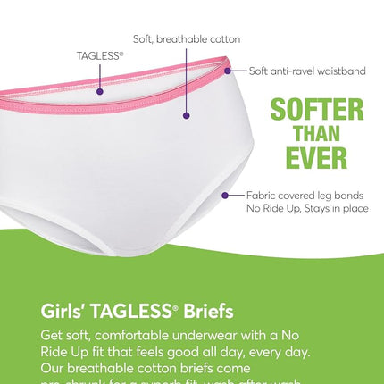 Hanes Girls' Toddler 10-Pack Brief, Assorted, X-Small