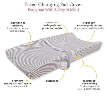 Housse de matelas à langer Burt's Bees Baby en tricot éponge biologique, gris chiné