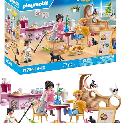 Playmobil | My Life | Cat Café | Cat Toy for Kids | Animal Figures Set | Toy for Children Aged 4 and Over | 71744