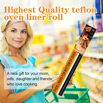 UBeesize 75inch roll Large Copper Oven Liners for Bottom of Oven BPA and PFOA Free,Thick Heavy Duty Non Stick Teflon Oven Mats for Electric, Gas, Toaster，Convection, Microwave Ovens and Grills