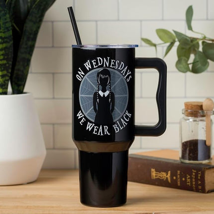 Silver Buffalo Addams Family Wednesday, Stainless Steel Tumbler, 40oz