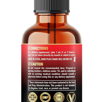 8in1 Cayenne Pepper Liquid Drops with Ginger, Ceylon Cinnamon and 5 More Herbals - Digestion, Circulatory Heath Support - 2 Fl Oz for 2 Months
