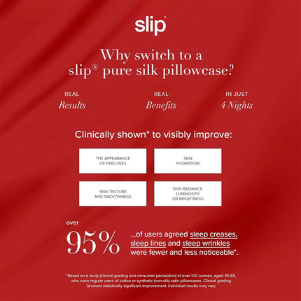Slip Silk Queen Pillowcase, Scarlet | 100% Pure 22 Momme Mulberry Silk