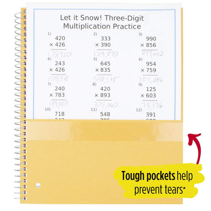 Five Star Spiral Notebooks, 5 Subject, College Ruled Paper, 200 Sheets, 11" x 8-1/2", Teal, Pink, 2 Pack (73509)
