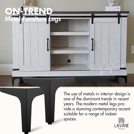 La Vane 5 Inch Diamond Triangle Metal Furniture Legs 4PCS- Heavy Duty Iron