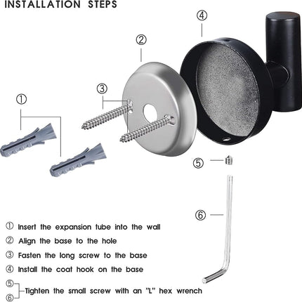Homagic Bathroom Robe Towel Hooks Coat Matte Black Wall Hook Stainless Steel Heavy Duty Door Hanger Towel Robe Clothes Cabinet Closet Sponges Hook for Bathroom Bedroom Kitchen Hotel Pool 16 Packs