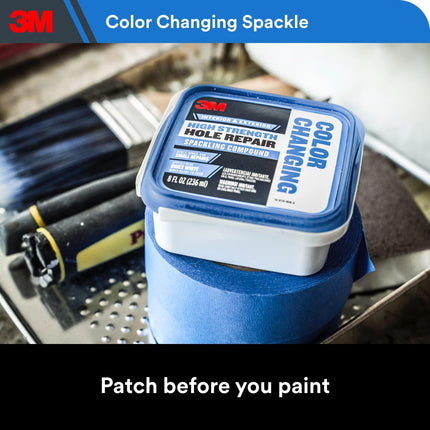 3M CC-12-DT High Strength Hole Repair Color Changing Spackling Compound, White, 12 Oz.