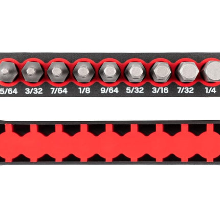 TEKTON 1/4 Inch Hex Bit Set with Rail, 9-Piece (5/64-1/4 in.) | DZX93001