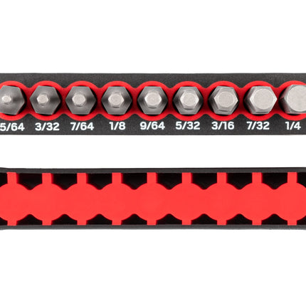 TEKTON 1/4 Inch Hex Bit Set with Rail, 9-Piece (5/64-1/4 in.) | DZX93001
