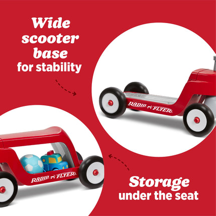 Radio Flyer Scoot 2 Scooter, Toddler Scooter or Ride On, For Ages 1-4, Red Ride On Toy