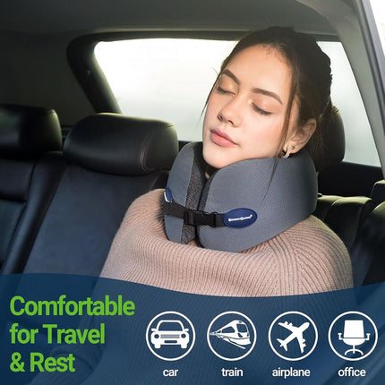 Season Guard Travel Car Airplane Neck Pillow - Memory Foam Head Rest Support Traveling Essentials - Sleeping Neck Cushion Pillows for Adult Kids - Long Flight Air Accessories Gift for Women, A01 Deep