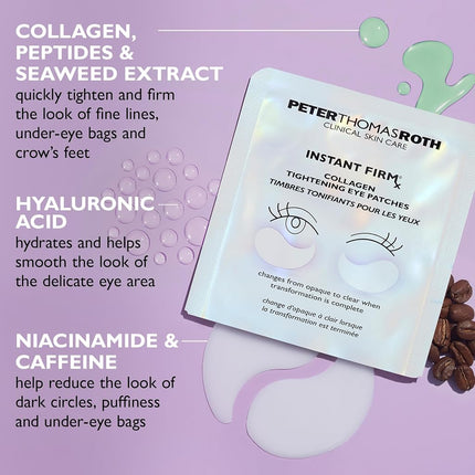 Peter Thomas Roth | Instant FIRMx® Collagen Tightening Eye Patches | Eye Patches For Firming Under-Eye Bags & Wrinkles | Eye Masks For Puffiness