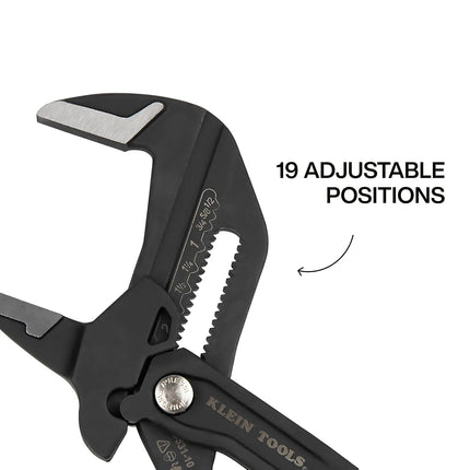 Klein Tools D53110 Compact Plier Wrench, High Leverage Multi-Use Adjustable Plier Wrench with Smooth Jaws, 10-Inch