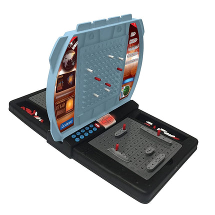 Lexibook Batalla Naval Parlante (francés, inglés, español, portugués), juego de mesa electrónico 1 o 2 jugadores, interactivo, efectos de luz y sonido, estrategia, funciona con pilas, gris/negro, GT2800US