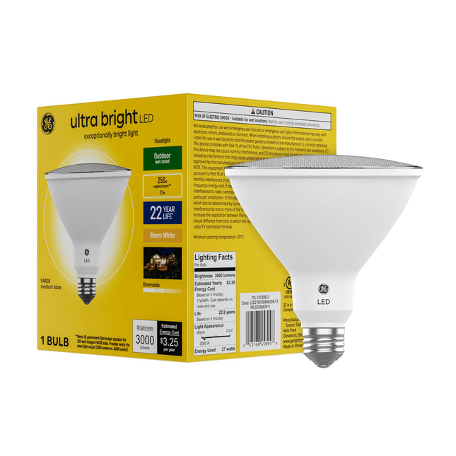 GE Ultra Bright PAR38 LED Light Bulb, Outdoor Floo