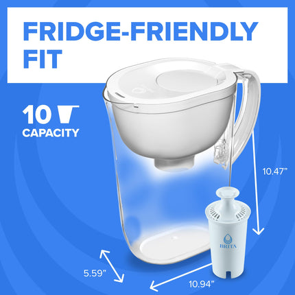 Brita Water Pitcher, Everyday Elite Filter, Removes 99% of Lead, Includes 1 Filter, 10-Cup Capacity, White