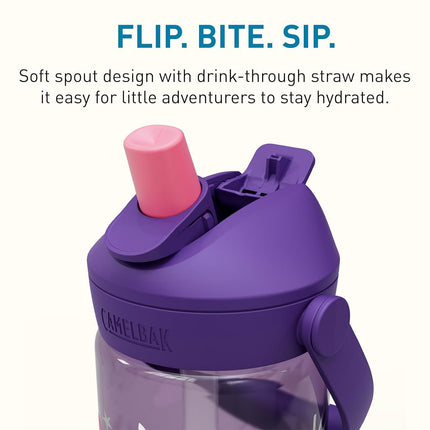 Camelbak THRIVE FLIP STRAW KIDS 14OZ – sport bottle – leak-proof – child-friendly size – easy drinking closure – Unicorn Party, size: OS