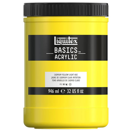 Liquitex Basics Acrylic Paint 32-Ounce Jar, Cadmium Yellow Light Hue