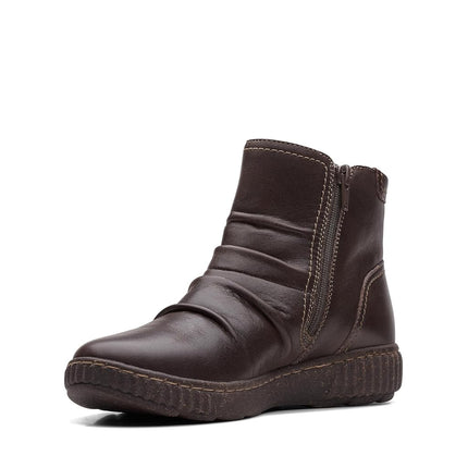 Clarks Women's Caroline Orchid Ankle Boot, Dark Br