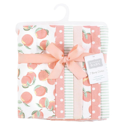Hudson Baby Unisex Baby Flannel Burp Cloth 7pk, Sweet Peach, One Size