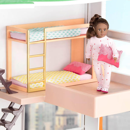 Lori Urban Chic Bunk Bed Set for Mini Dolls, Dollhouse Furniture