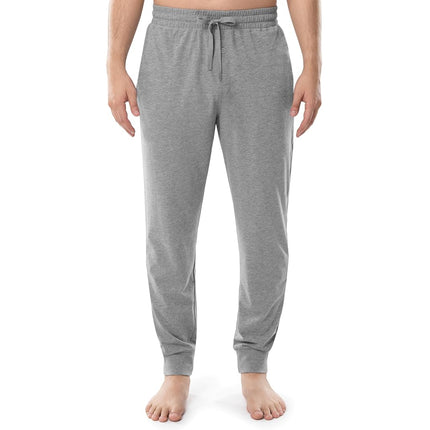 Fruit of the Loom Pantalón de pijama tipo jogger de punto de jersey para hombre (paquetes de 1 y 2), gris jaspeado, Mediano