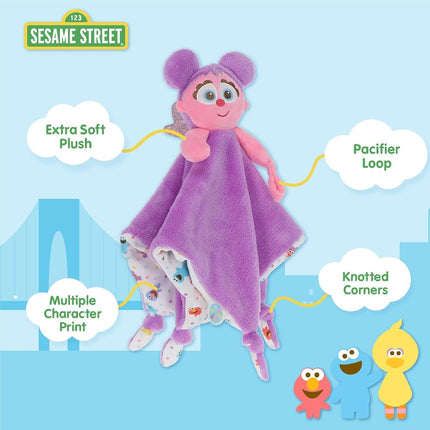 KIDS PREFERRED Sesame Street Abby Cadabby Blanky Made of Soft Material with Knotted Corners and Pacifer Loop for Babies and Infants