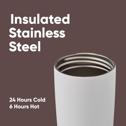 Owala SmoothSip Slider Stainless Steel Coffee Tumbler, 590ml, Vanilla Bean