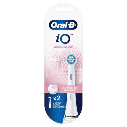 Oral-B iO Gentle Care Replacement Brush Heads, Electric Toothbrush Brush Heads, White, 2 Count