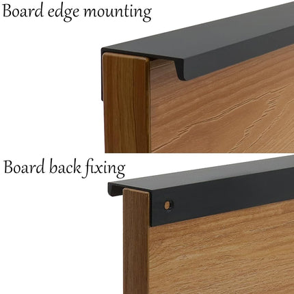 LICTOP 15cm/5.9" Black Aluminum Home Kitchen Cabinets Drawers Collection Long Center Finger Edge Pull Tab Handle(10Pcs)